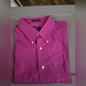 Izod Men's Casual Button Down in Rich Fuschiq